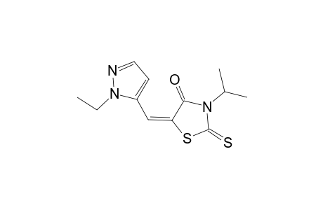 (5E)-5-[(2-ethyl-3-pyrazolyl)methylidene]-3-propan-2-yl-2-sulfanylidene-4-thiazolidinone