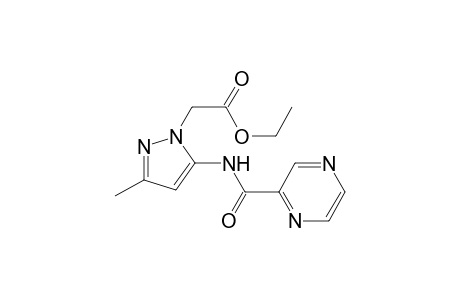 1H-Pyrazole-1-acetic acid, 3-methyl-5-[(2-pyrazinylcarbonyl)amino]-, ethyl ester