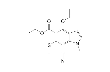 5-Carbethoxy-7-cyano-4-ethoxy-1-methyl-6-(methylyhio)indole