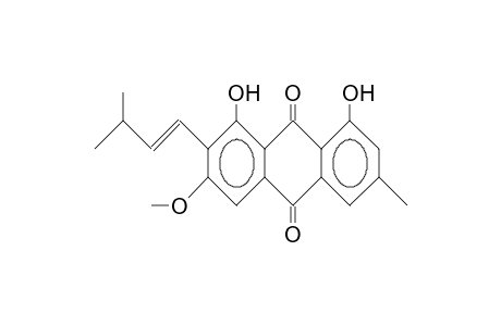 VISMIAQUINONE-A;1,8-DIHYDROXY-3-METHYL-6-METHOXY-7-(3-METHYL-BUT-1-ENYL)-ANTHRAQUINONE