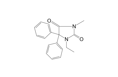 5,5-diphenyl-1-ethyl-3-methylhydantoin