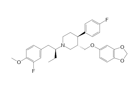 (3S,4R)-3-((Benzo[d][1,3]dioxol-5-yloxy)methyl)-1-((S)-1-(3-fluoro-4-methoxyphenyl)butan-2-yl)-4-(4-fluorophenyl)piperidine