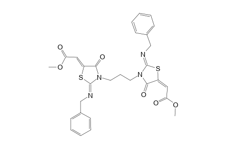 (2Z,2'E)-dimethyl-2,2'-[(2Z,2'Z)-3,3'-(propane-1,3-diyl)-bis(2-benzylimino)-4-oxo-thiazolidin-3-yl-5-ylidene)] diacetate