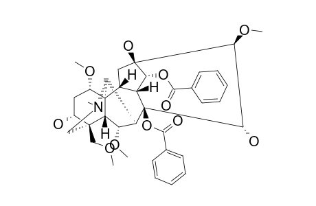 (-)-(A-B)-8-BETA,14-ALPHA-DIBENZOYLOXY-N-METHYL-3-ALPHA,13-BETA,15-ALPHA-TRIHYDROXY-1-ALPHA,6-ALPHA,16-BETA,18-TETRAMETHOXYACONITANE