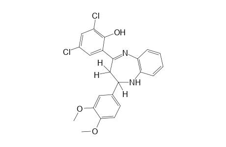 2,4-dichloro-6-[2,3-dihydro-2-(3,4-dimethoxyphenyl)-1H-1,5-benzodiazepin-4-yl]phenol