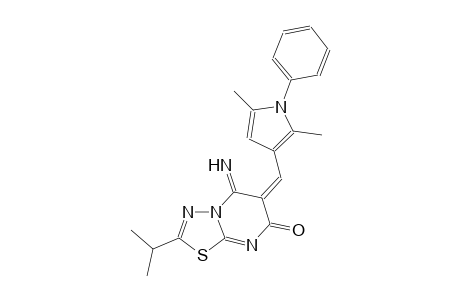 7H-[1,3,4]thiadiazolo[3,2-a]pyrimidin-7-one, 6-[(2,5-dimethyl-1-phenyl-1H-pyrrol-3-yl)methylene]-5,6-dihydro-5-imino-2-(1-methylethyl)-, (6E)-