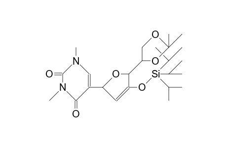 5-[2'-DEOXY-5',6'-O-(1-METHYLETHYLIDEN)-3'-O-[TRIS-(1-METHYLETHYL)-SILYL]-BETA-D-THREO-HEX-2'-ENOFURANOSYL]-1,3-DIMETHYL-2,4-(1H,3H)-PYRIMIDINDIONE