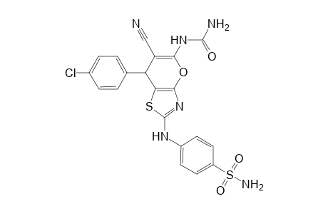 4-(7-(4-Chlorophenyl)-6-cyano-5-ureido-7H- thiazolo[4,5-b]pyrane-2-yl amino)benzenesulfonamide