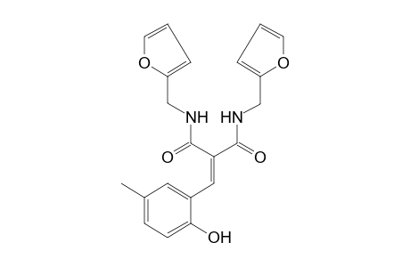 N,N'-DIFURFURYL-2-(2-HYDROXY-5-METHYLBENZYLIDENE)MALONAMIDE