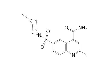 2-Methyl-6-[(4-methyl-1-piperidinyl)sulfonyl]-4-quinolinecarboxamide