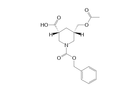 (3R,5S)-5-(acetoxymethyl)-1-benzyloxycarbonyl-piperidine-3-carboxylic acid