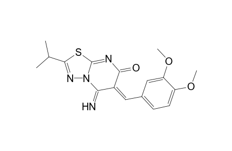 7H-[1,3,4]thiadiazolo[3,2-a]pyrimidin-7-one, 6-[(3,4-dimethoxyphenyl)methylene]-5,6-dihydro-5-imino-2-(1-methylethyl)-, (6Z)-