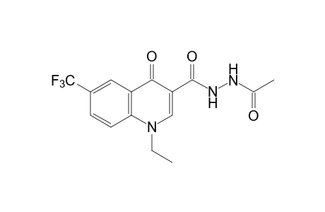 1-acetyl-2-{[1,4-dihydro-1-ethyl-4-oxo-6-(trifluoromethyl)-3-quinolyl]carbonyl}hydrazine