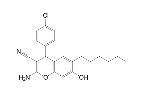 2-Amino-4-(4-chlorophenyl)-6-hexyl-7-hydroxy-4H-1-benzopyran-3-carbonitrile
