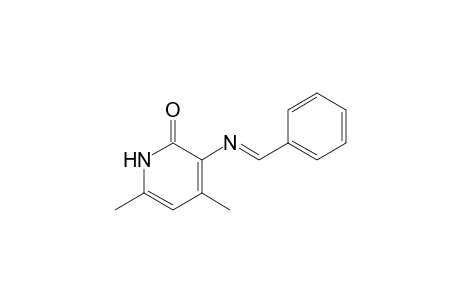 4,6-Dimethyl-2(1H)pyridone, 3-(phenylmethylenamino)
