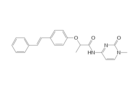 (E)-N-(1-methyl-2-oxo-1,2-dihydropyrimidin-4-yl)-2-(4-styrylphenoxy)propanamide