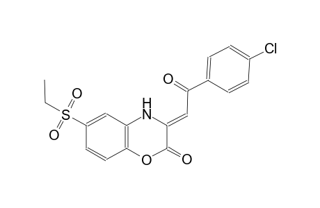 2H-1,4-benzoxazin-2-one, 3-[2-(4-chlorophenyl)-2-oxoethylidene]-6-(ethylsulfonyl)-3,4-dihydro-, (3Z)-