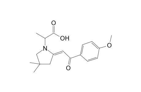 2-[(2E)-2-[2-(4-methoxyphenyl)-2-oxidanylidene-ethylidene]-4,4-dimethyl-pyrrolidin-1-yl]propanoic acid