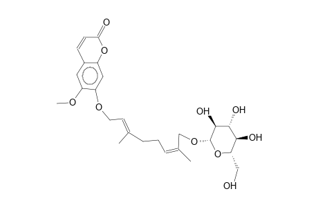 SCOPOLETIN;7-(10'-HYDROXYGERANYL)-SCOPOLETIN-10'-O-BETA-D-GLUCOPYRANOSIDE