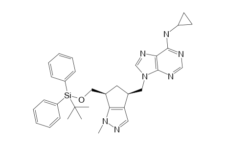 (+-)-cis-9-{[6-tert-Butyldiphenylsilyloxymethyl)-1-methylcyclopenta[c]pyrazol-4-yl]methyl}-6N-cyclopropyl-9H-purin-6-amine