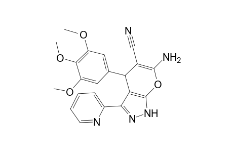 6-Amino-3-(2-pyridinyl)-4-(3,4,5-trimethoxyphenyl)-2,4-dihydropyrano[2,3-c]pyrazole-5-carbonitrile