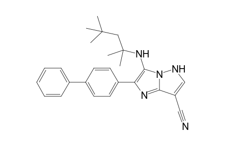 2-Biphenyl-4-yl-3-[(1,1,3,3-tetramethylbutyl)amino]-5H-imidazo[1,2-b]pyrazole-7-carbonitrile