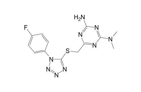 6-[[1-(4-fluorophenyl)-1,2,3,4-tetrazol-5-yl]sulfanylmethyl]-N2,N2-dimethyl-1,3,5-triazine-2,4-diamine