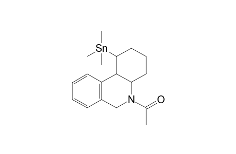 1-(1-(Trimethylstannyl)-1,2,3,4,4a,10b-hexahydrophenanthridin-5(6H)-yl)ethanone