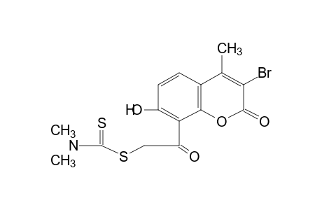 3-bromo-7-hydroxy-8-(mercaptoacetyl)-4-methylcoumarin, 8-(dimethyldithiocarbamate)