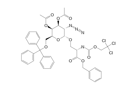 N-TRICHLOROETHOXYCARBONYL-3-O-(3,4-DI-O-ACETYL-2-AZIDO-2-DEOXY-6-O-TRIPHENYLMETHYL-ALPHA-D-GALACTOPYRANOSYL)-L-SERINE-BENZYLESTER