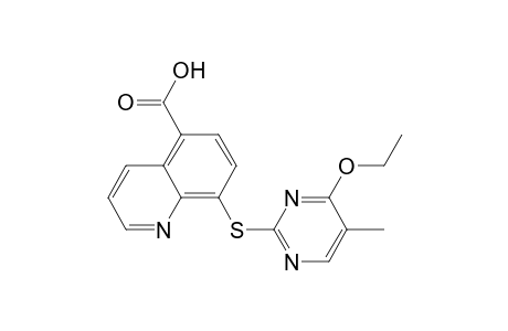 4-ETHOXY-5-METHYL-2-[(5-CARBOXY-8-QUINOLYL)-THIO]-PYRIMIDINE