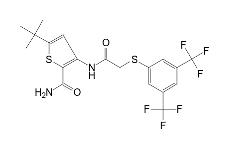 5-tert-BUTYL-3-{2-[(alpha,alpha,alpha,alpha',alpha',alpha'-HEXAFLUORO-3,5-XYLYL)THIO]ACETAMIDO}-2-THIOPHENECARBOXAMIDE