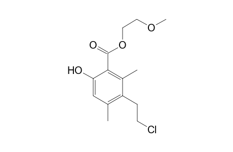 2-Methoxyethyl 4-(2-chloroethyl)-1-hydroxy-3,5-dimethyl-2-benzoate