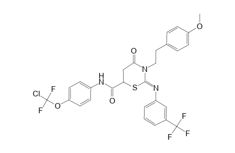 3-[2-(4-methoxy-phenyl)-ethyl]-4-oxo-2-(3-trifluoromethyl-phenylimino)-[1,3]thiazinane-6-carboxylic acid [4-(chloro-difluoro-methoxy)-phenyl]-amide
