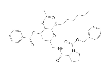 .alpha.-dl-Lyxo-hexopyranoside, hexyl 4,6-dideoxy-6-[[[1-[(phenylmethoxy)carbonyl]-2-pyrrolidinyl]carbonyl]amino]-1-thio-, 2-acetate 3-benzoate