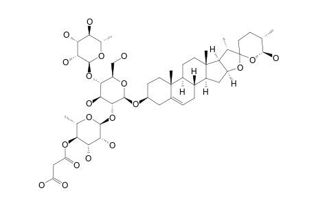 ANGUIVIOSIDE-B;3-O-[4-O-MALONYL-ALPHA-L-RHAMNOPYRANOSYL-(1->2)]-[ALPHA-L-RHAMNOPYRANOSYL-(1->4)]-BETA-D-GLUCOPYRANOSYL-(25R,26R)-SPIROST-5-EN-3-B