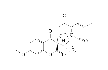 (1'R,2'RS,5'S)-5'-[(1''S,3''S)-3''-Acetoxy-1'',5''-dimethyl-2''-oxohex-4''-en-1''-yl]-7-methoxy-2'-methyl-2'-vinylspiro[2H-[1]b enzopyran-3(4H)-1'-cyclopentane]-2,4-dione