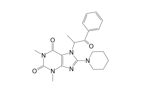 1H-Purine-2,6-dione, 3,7-dihydro-1,3-dimethyl-7-(1-methyl-2-oxo-2-phenylethyl)-8-(1-piperidinyl)-