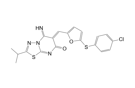 7H-[1,3,4]thiadiazolo[3,2-a]pyrimidin-7-one, 6-[[5-[(4-chlorophenyl)thio]-2-furanyl]methylene]-5,6-dihydro-5-imino-2-(1-methylethyl)-,