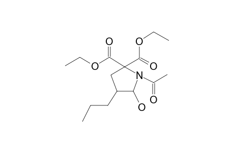 1-Acetyl-2,2-dicarboethoxy-4-n-propyl-5-hydroxy pyrrolidine