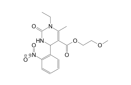 2-methoxyethyl 1-ethyl-6-methyl-4-(2-nitrophenyl)-2-oxo-1,2,3,4-tetrahydro-5-pyrimidinecarboxylate