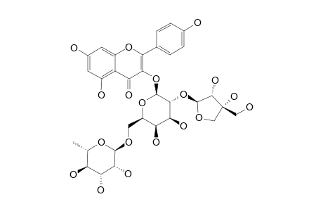 KAEMPFEROL-3-O-[O-BETA-D-APIO-D-FURANOSYL-(1->2)-O-ALPHA-L-RHAMNOPYRANOSYL-(1->6)]-BETA-D-GALACTOPYRANOSIDE