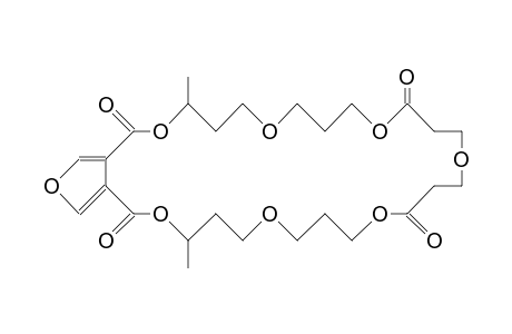 4,26-Dimethyl-3,7,11,15,19,23,27,31-octaoxa-bicyclo(27.3.0)dotriaconta-1(32),29-diene-2,12,18,28-tetrone