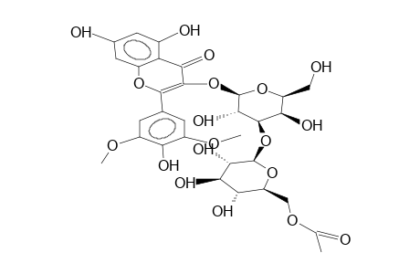 SYRINGETIN-3-O-BETA-D-[6''-O-ACETYLGLUCOPYARNOSYL-(1->3)-BETA-D-GALACTOPYRANOSIDE];3,5,7,4'-TETRAHYDROXY-3',5'-DIMETHOXYFLAVONE-3-O-BETA-D-[6''-O-ACE