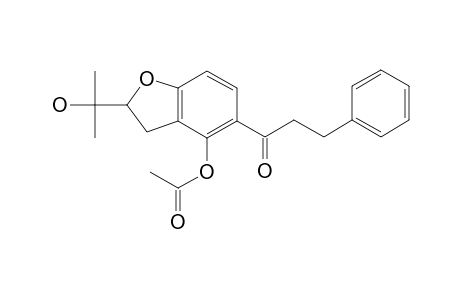 1-Propanone, 1-[2,3-dihydro-4-hydroxy-2-(1-hydroxy-1-methylethyl)-5-benzofuranyl]-3-phenyl-, acetate