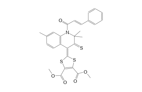 dimethyl 2-(2,2,7-trimethyl-1-[(2E)-3-phenyl-2-propenoyl]-3-thioxo-2,3-dihydro-4(1H)-quinolinylidene)-1,3-dithiole-4,5-dicarboxylate