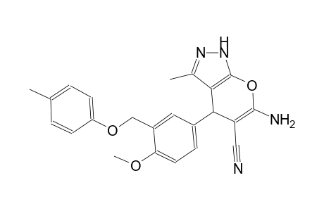 6-amino-4-{4-methoxy-3-[(4-methylphenoxy)methyl]phenyl}-3-methyl-1,4-dihydropyrano[2,3-c]pyrazole-5-carbonitrile