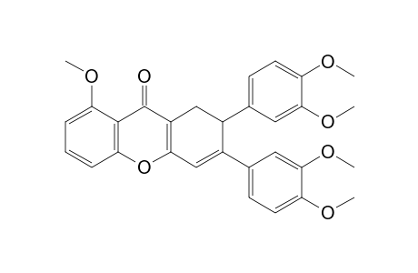 6,7-Bis(3,4-dimethoxyphenyl)-1-methoxy-7,8-dihydro-9H-xanthen-9-one