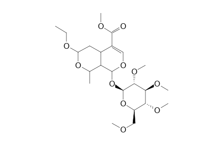 1H,3H-Pyrano[3,4-C]pyran-5-carboxylic acid, 8-( .beta. -D-glucopyranosyloxy)-4,4A,8,8A-tetrahydro-3-ethoxy-1-methyl-, methyl ester, 4me derivative