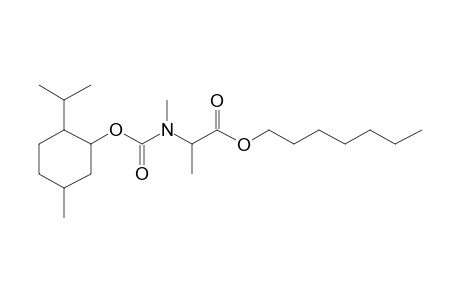 dl-Alanine, N-methyl-N-((1R)-(-)-menthyloxycarbonyl)-, heptyl ester